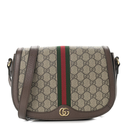 Gucci GG Supreme Monogram Web Small Ophidia Flap Messenger Bag Brown 1 of 11
