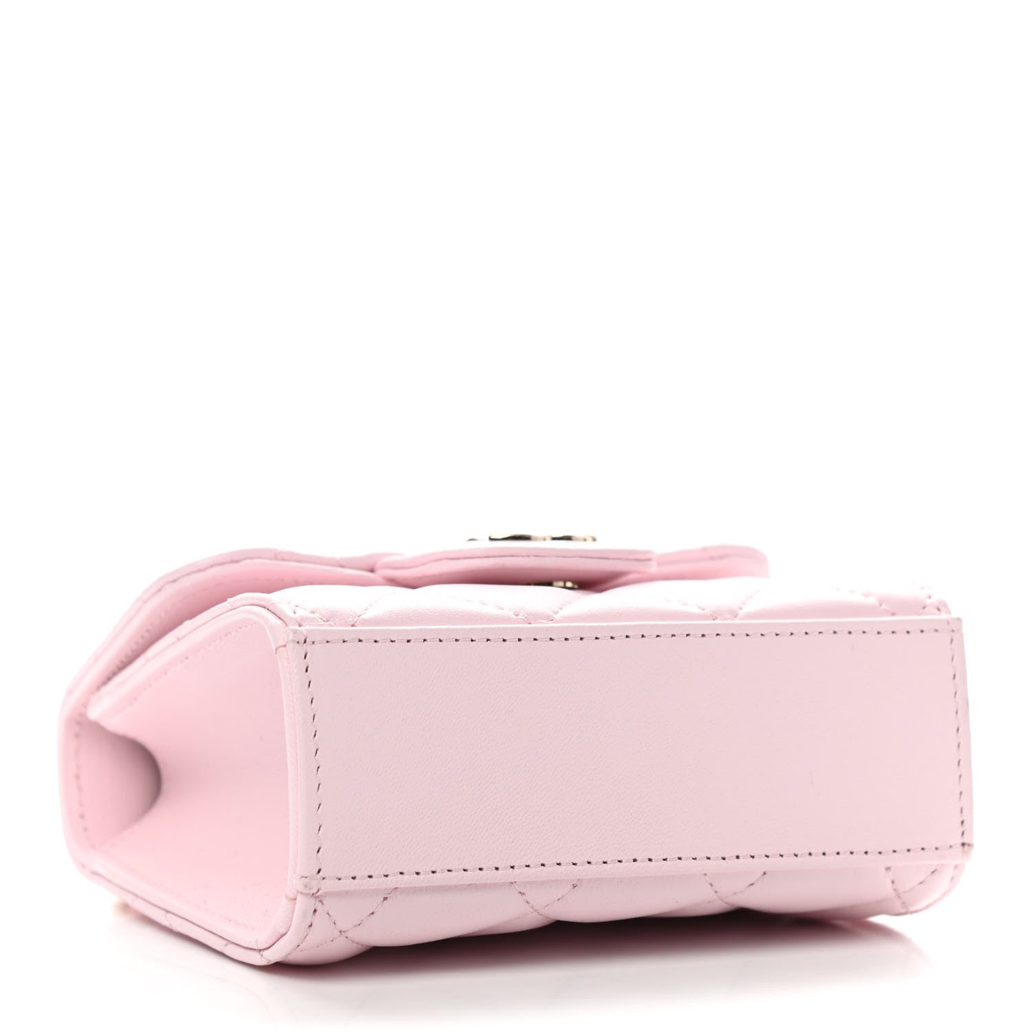 Chanel Lambskin Quilted Top Handle Clutch With Chain Light Pink 4 of 10