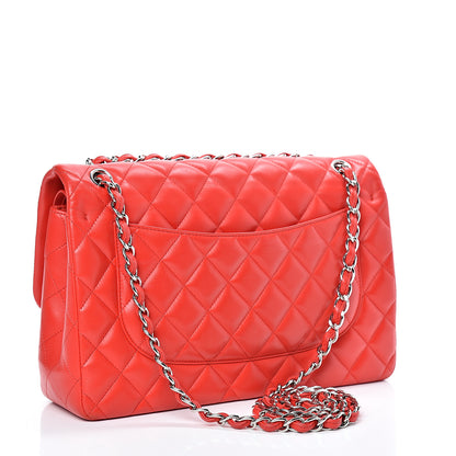 Chanel Lambskin Quilted Jumbo Double Flap Red 2 of 15
