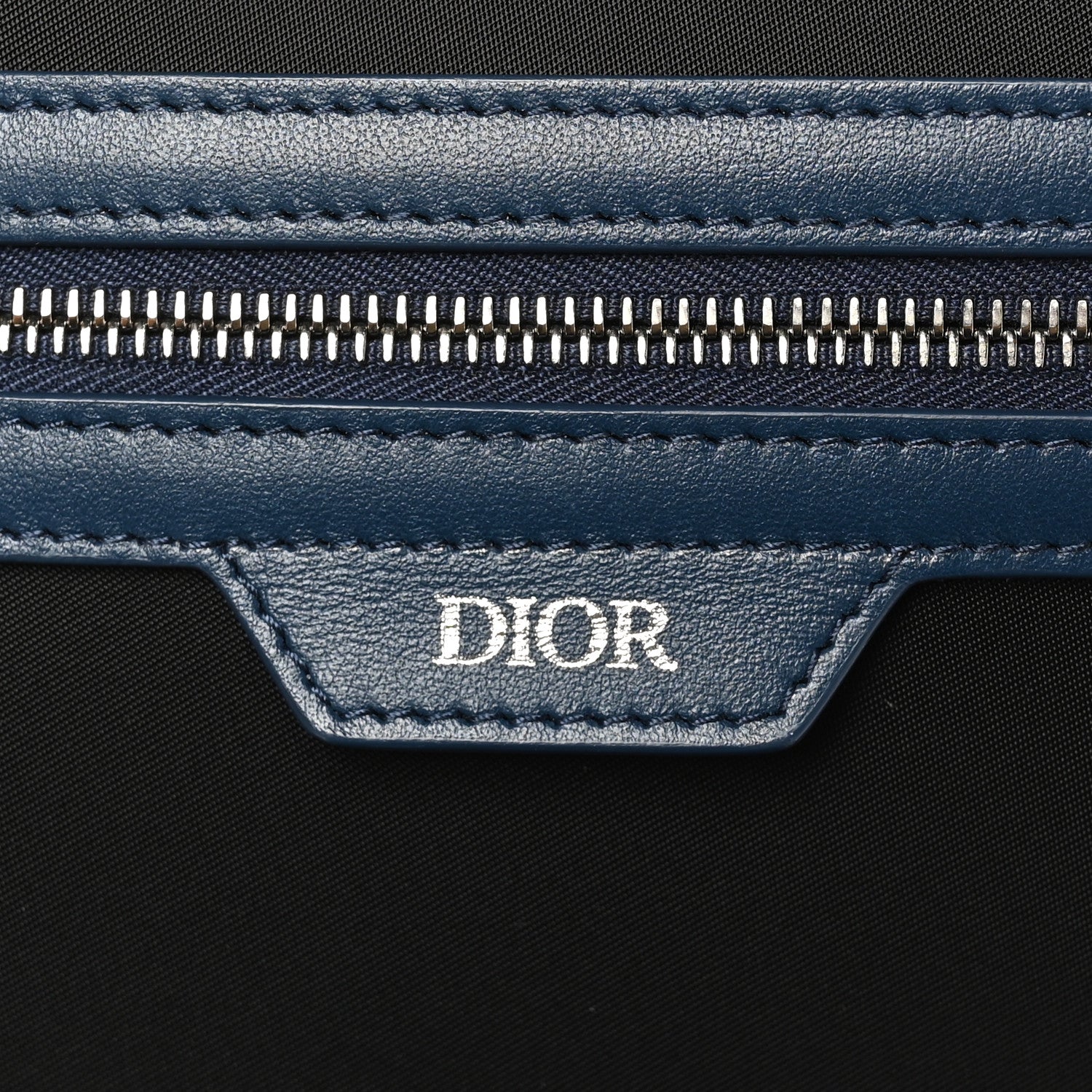 Christian Dior Calfskin Perforated Oblique Galaxy Marsupio World Tour Pelle Sling Navy Blue 6 of 10
