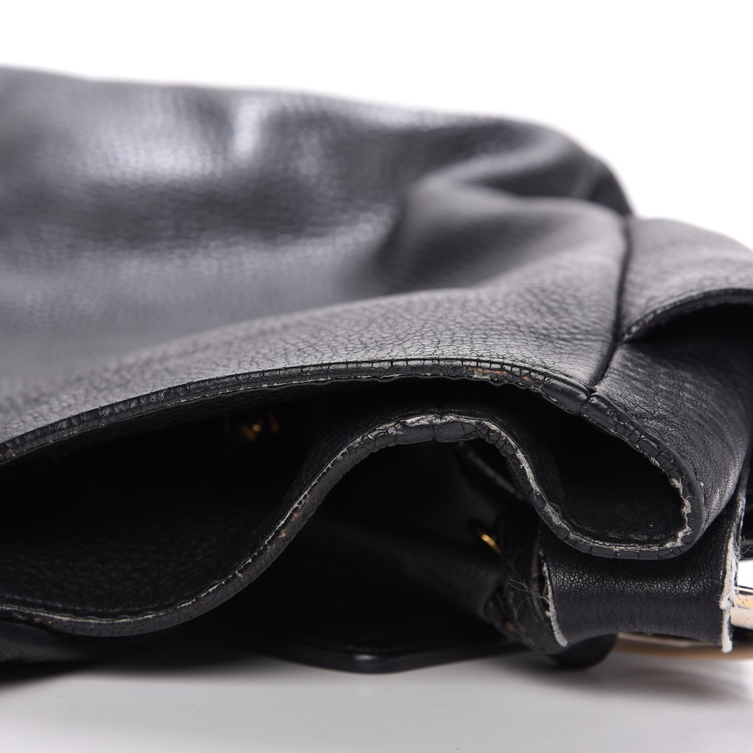 Prada Vitello Daino Side Zip Pocket Hobo Black 15 of 15