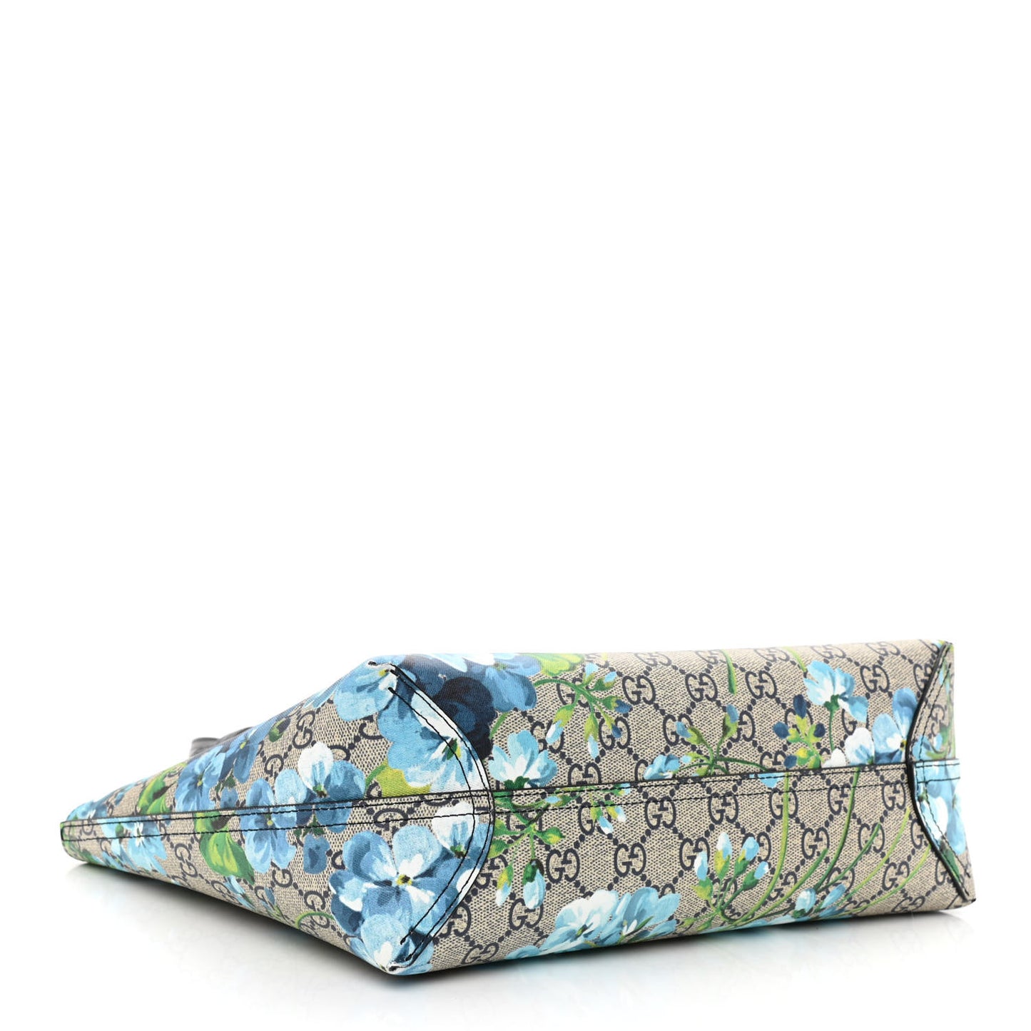 GG Supreme Monogram Blooms Small Reversible Tote Beige Blue Navy