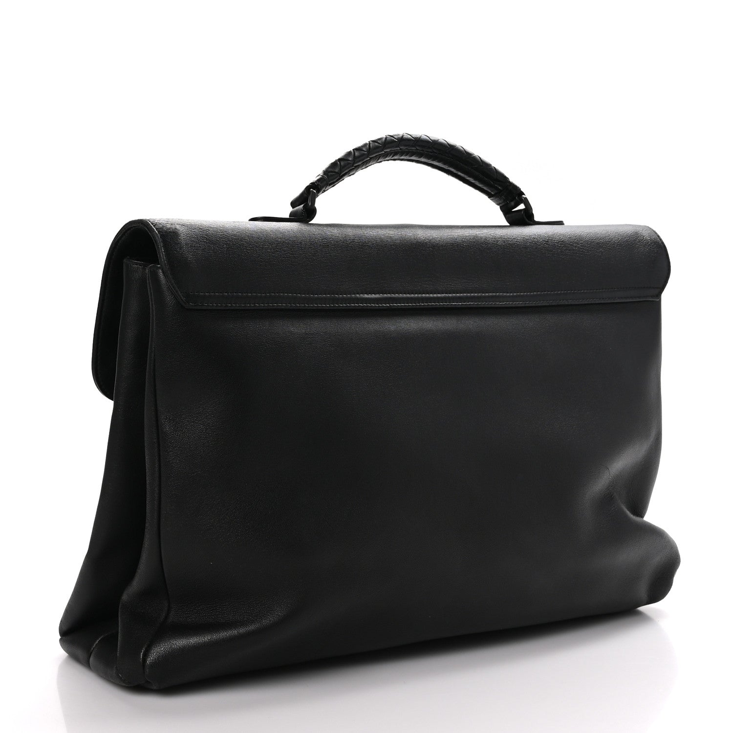 Bottega Veneta Calfskin Intrecciato Briefcase Black 3 of 12