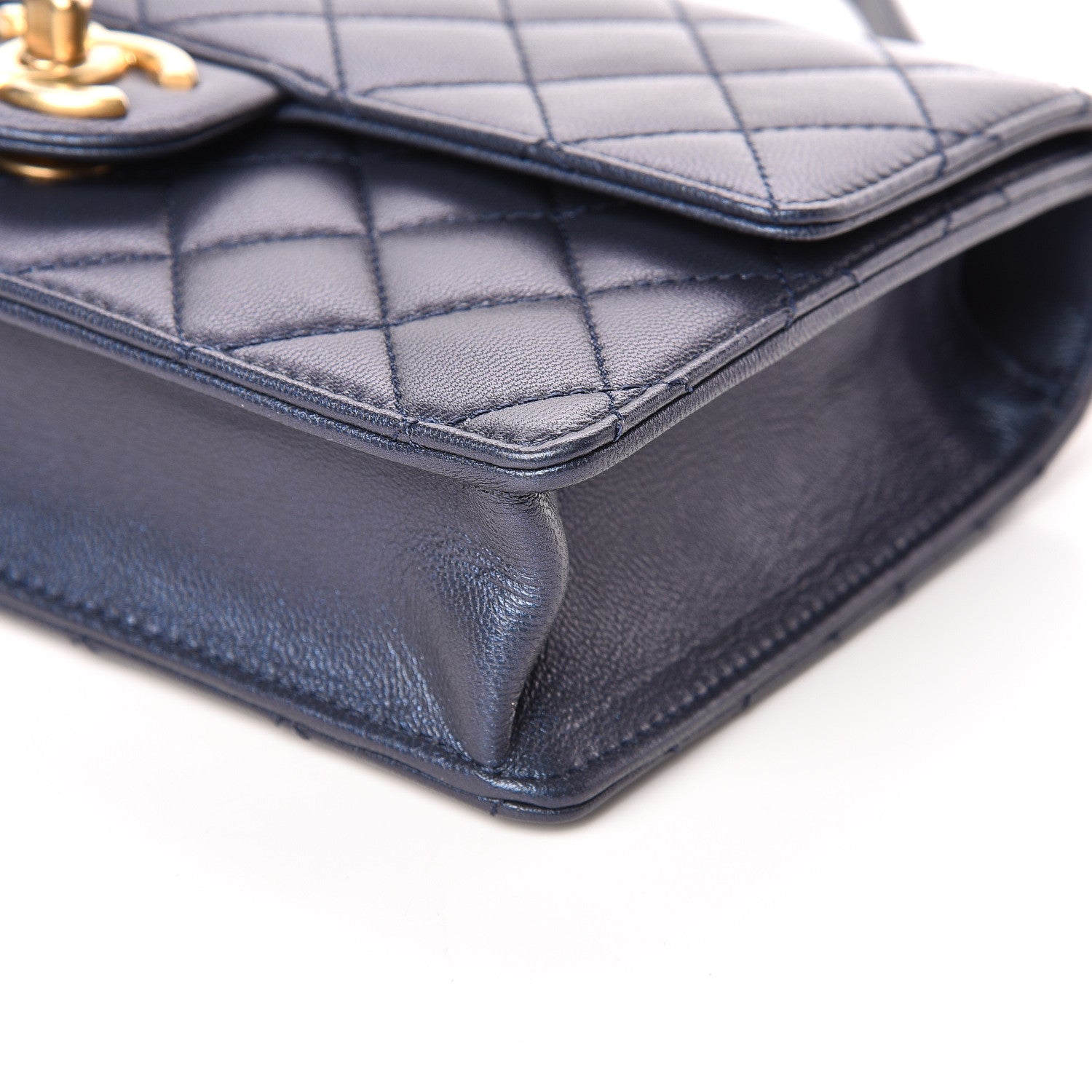 Chanel Iridescent Lambskin Quilted Small Chic Pearls Flap Blue 9 of 10