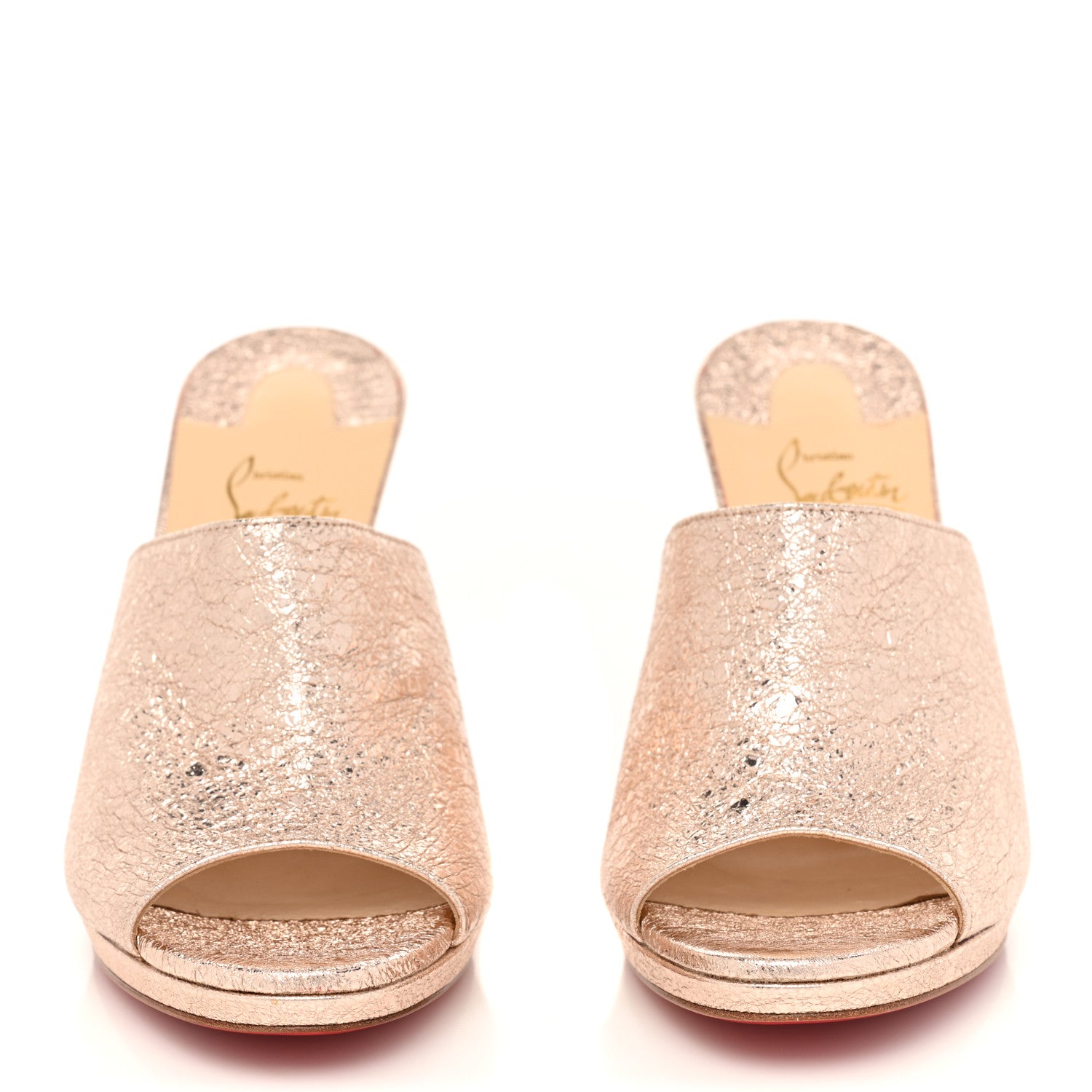 Christian Louboutin Specchio Vintage Pigamule 100 Slide Sandals 39 Rose Gold 2 of 10
