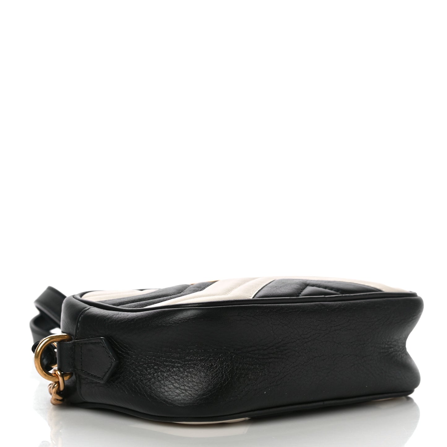 Calfskin Matelasse Mini GG Marmont Chain Shoulder Bag Black White