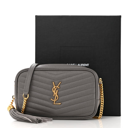 Saint Laurent Grain De Poudre Matelasse Monogram Mini Lou Camera Bag Fog 11 of 11