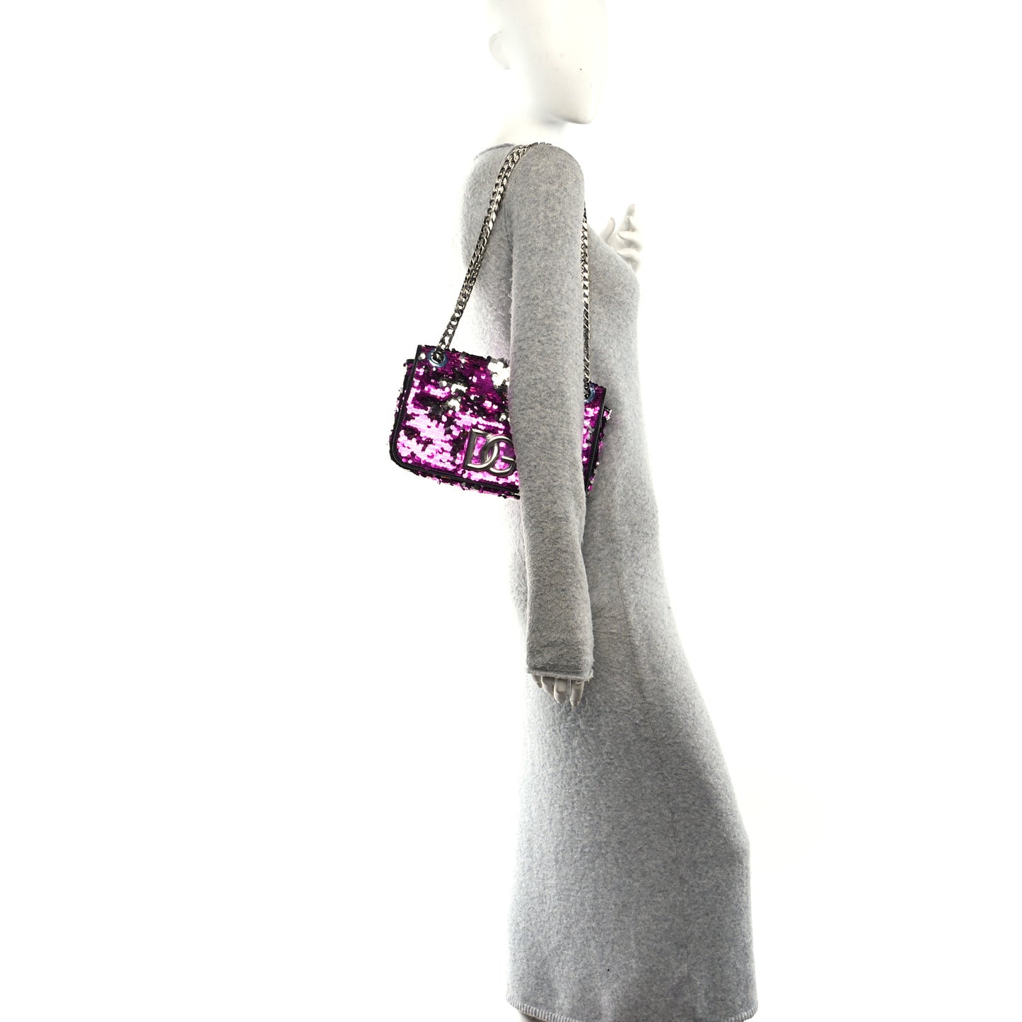 Sequin DG 3.5 Shoulder Bag Fuxia Argento