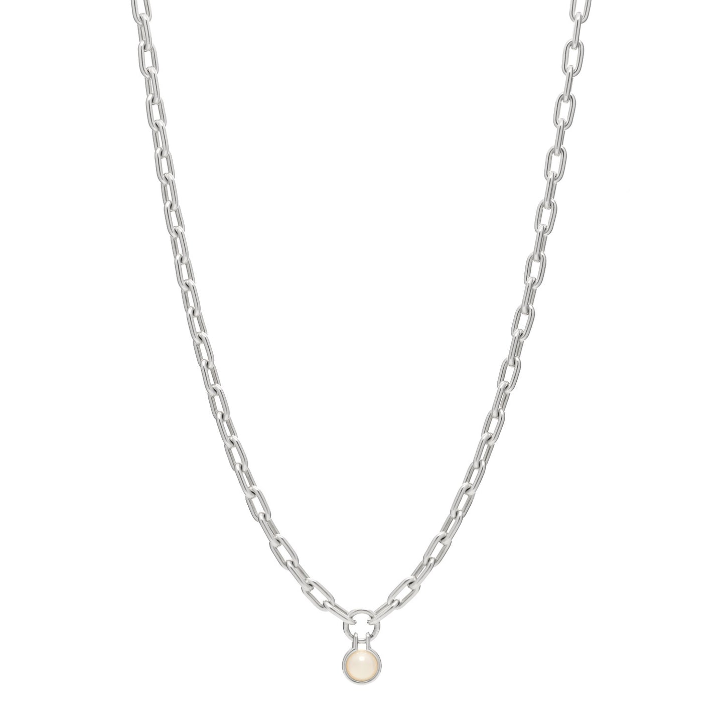 Sterling Silver Pearl HardWear Necklace 32"