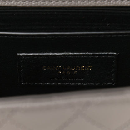 Saint Laurent Grain De Poudre Textured Mixed Matelasse Medium Triquilt Monogram Satchel Earth 8 of 10