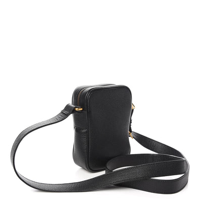 Gucci Grained Calfskin Mini Logo Messenger Bag Black 3 of 10
