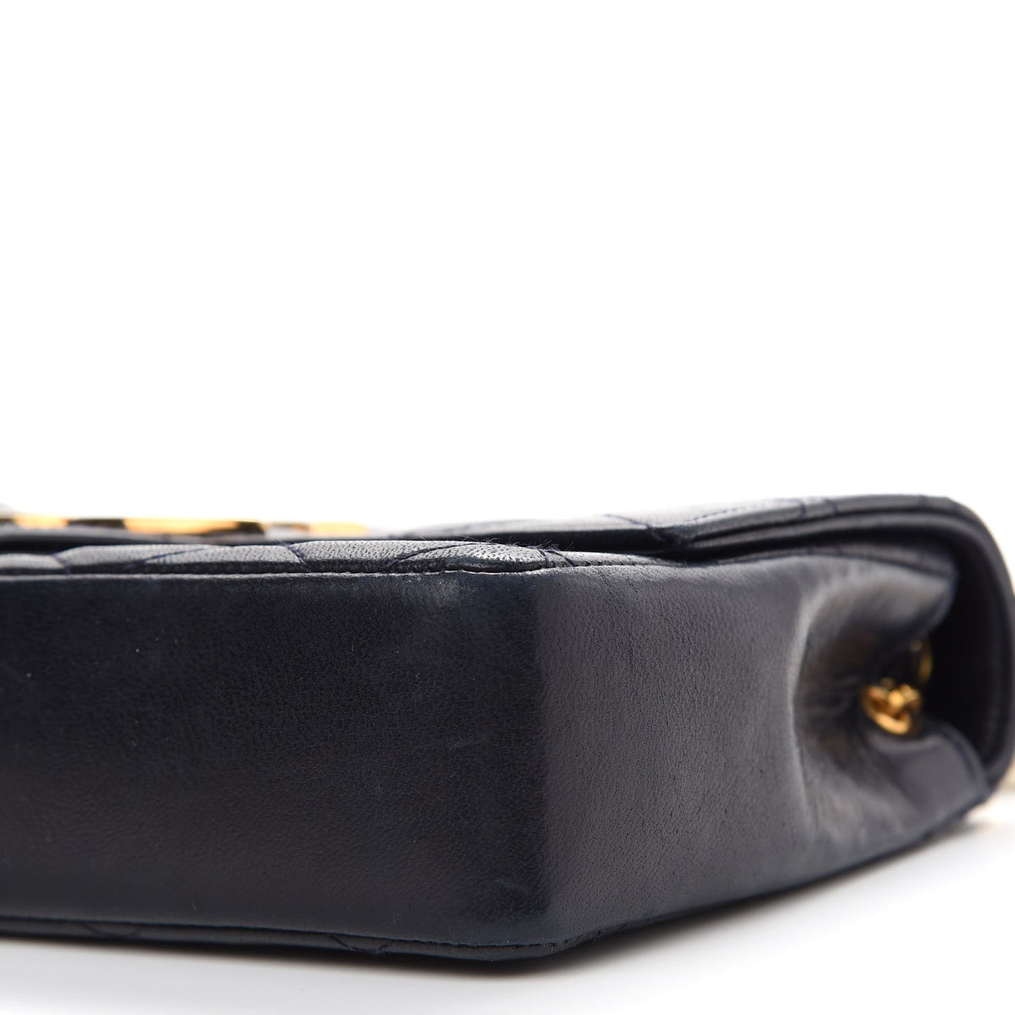 Lambskin Quilted Single Flap Black