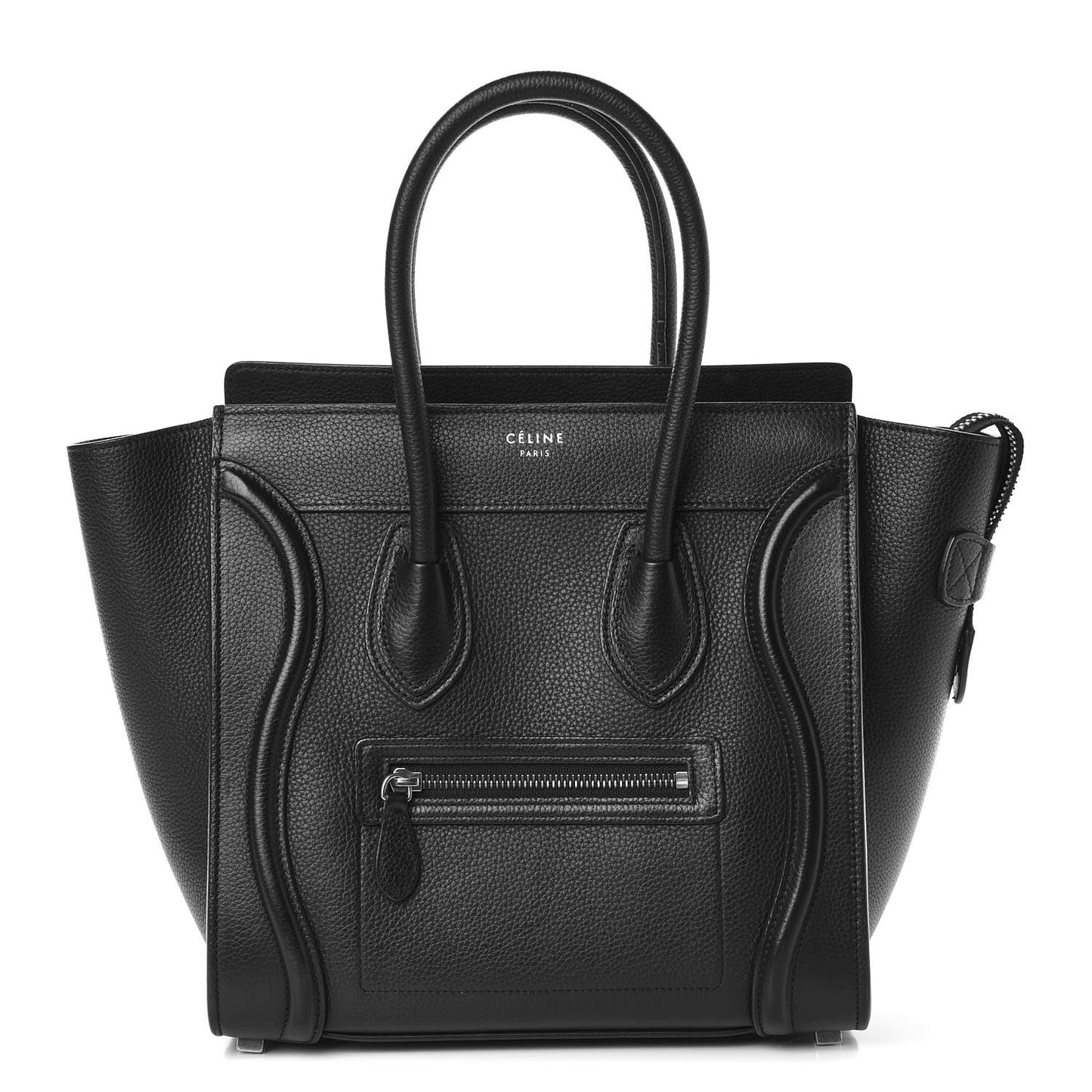 Drummed Calfskin Micro Luggage Black