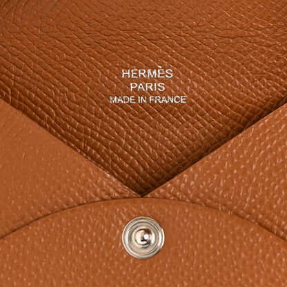 Hermes Epsom Calvi Card Case Gold 6 of 7