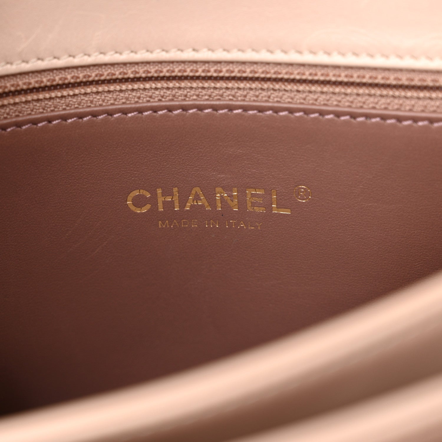 Chanel Glazed Calfskin Quilted Small Straight Lined Flap Beige 6 of 14