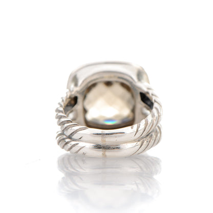 David Yurman Sterling Silver Diamond Smoky Quartz 11mm Albion Ring 47 4 4 of 5
