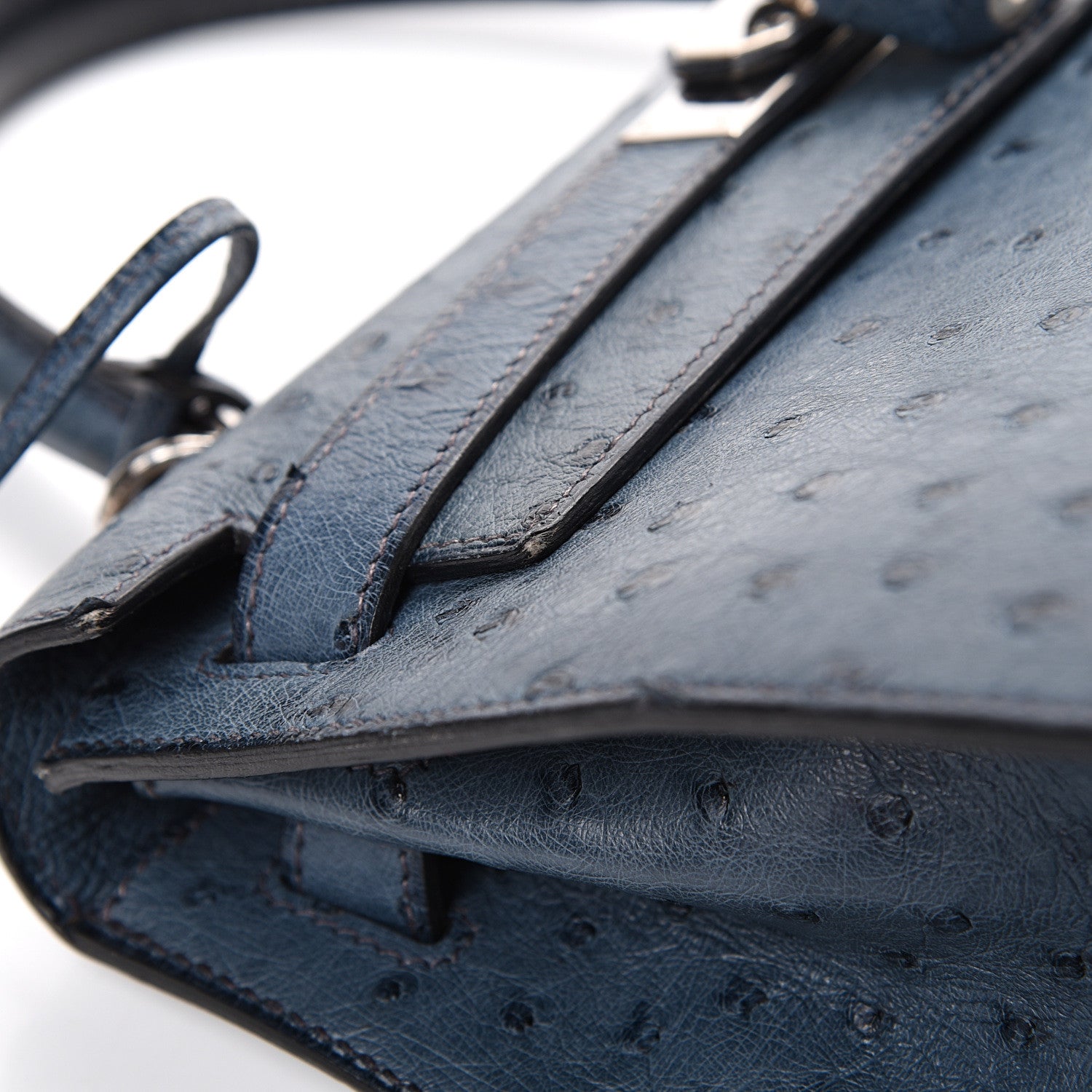 Hermes Ostrich Kelly Sellier 28 Bleu Roi 46 of 49