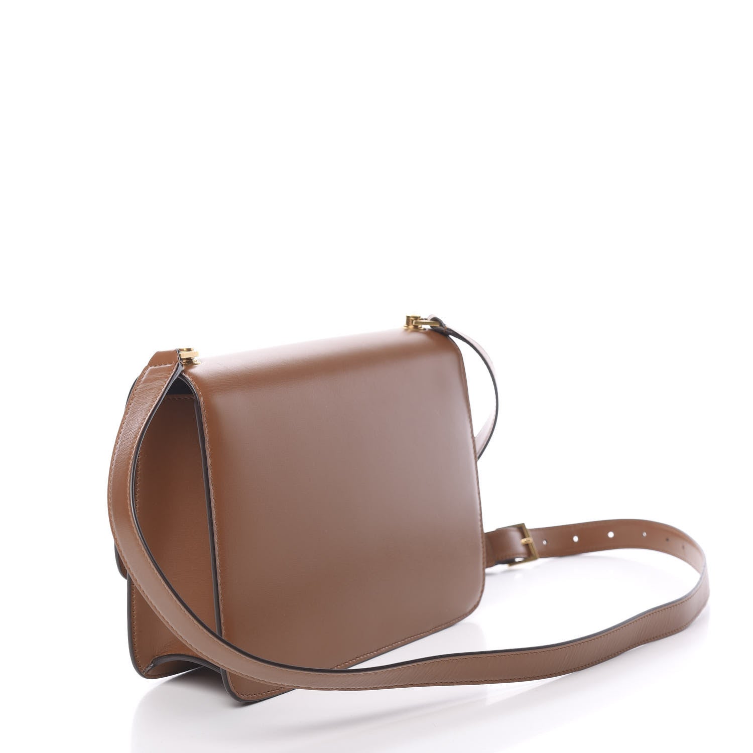 Saint Laurent Smooth Calfskin Carre Satchel Brown 2 of 8