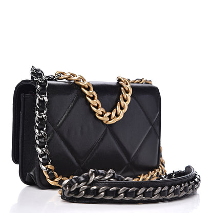 Chanel Goatskin Quilted 19 Wallet On Chain WOC Black 2 of 15