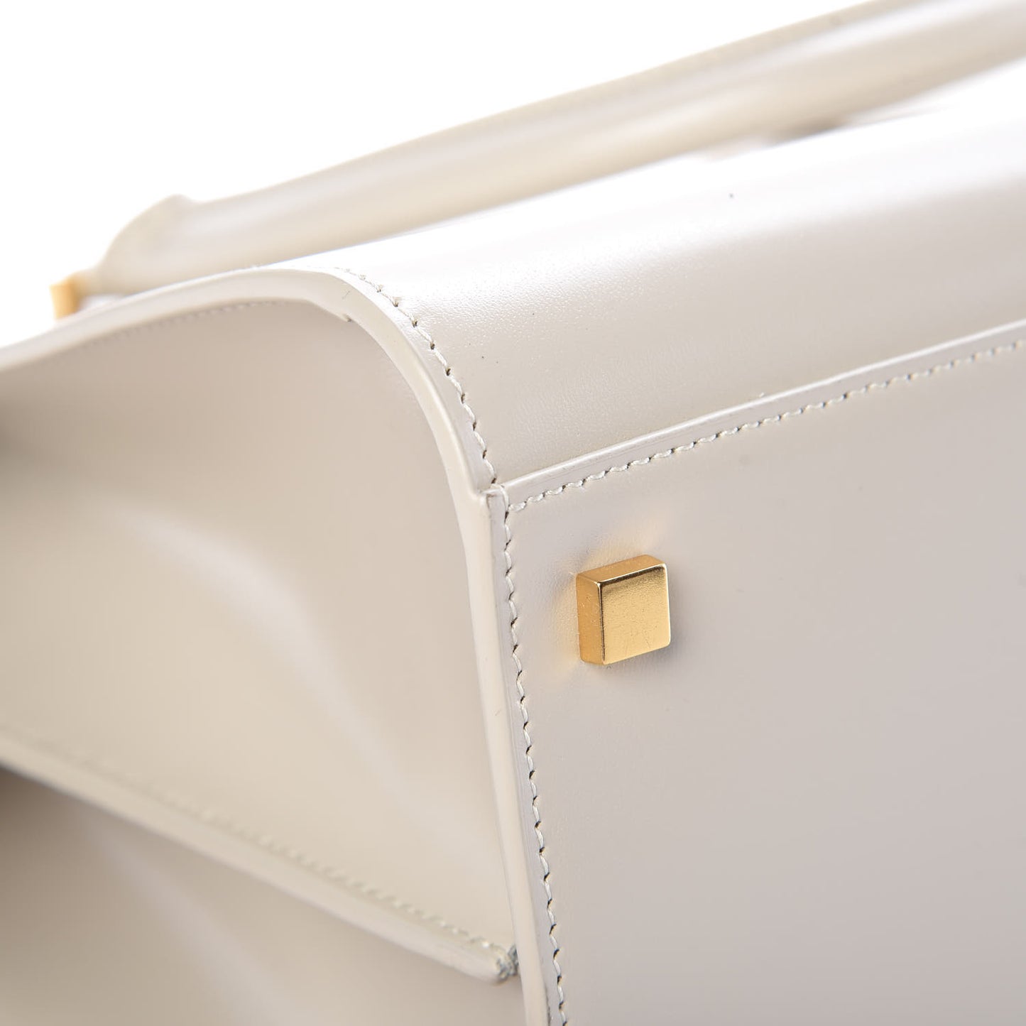 Shiny Calfskin Medium Uptown Tote White