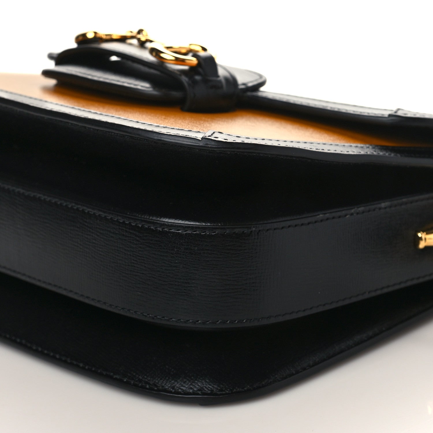 Gucci Azalea Calfskin Tri-Color Horsebit 1955 Shoulder Bag Mystic White Sun Oil Black 9 of 10