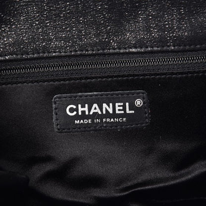 Chanel Glitter Fabric Quilted Flap Clutch With Butterfly Chain Black 6 of 7