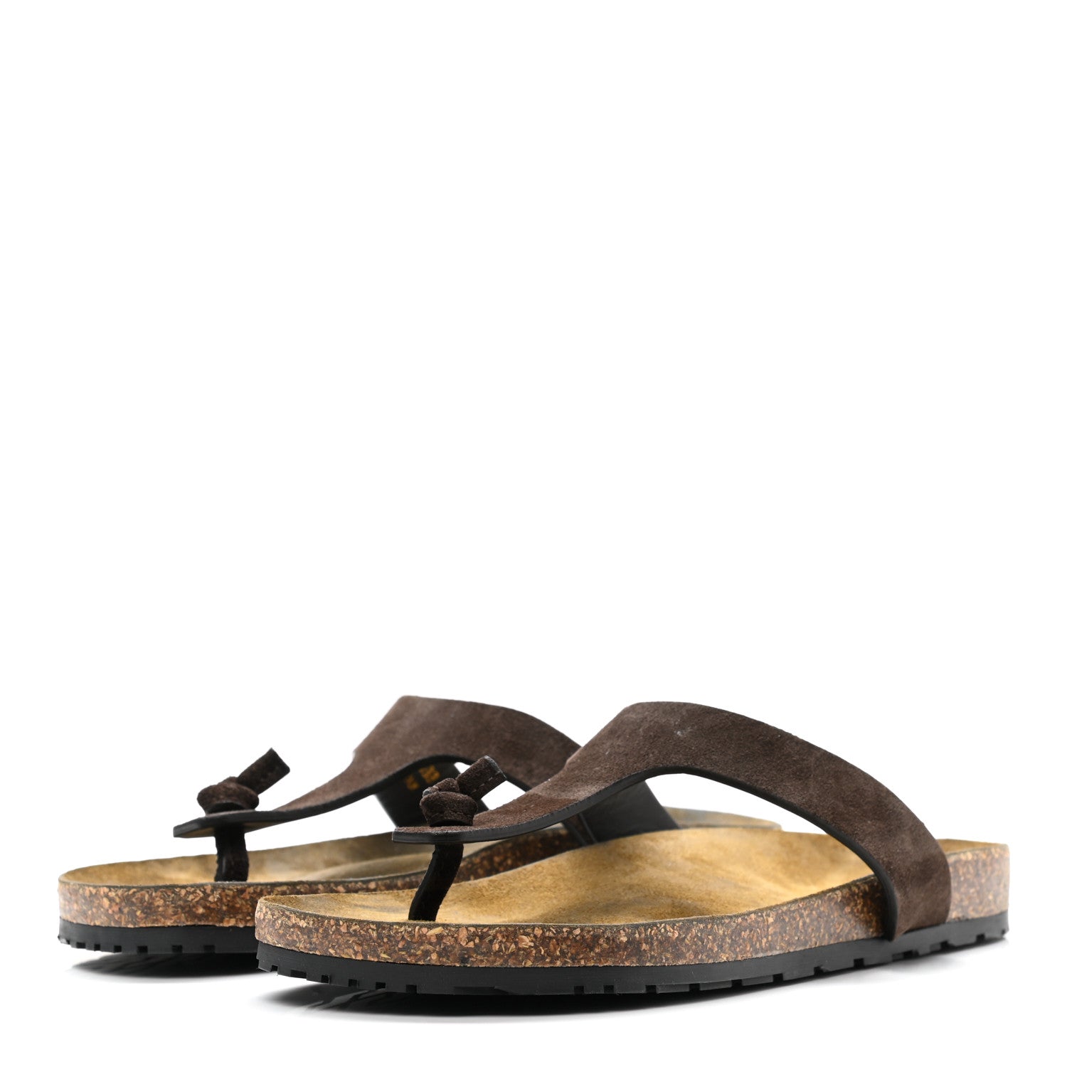 Saint Laurent Suede Jimmy Thong Flat Sandals 40 Chocolate 3 of 8