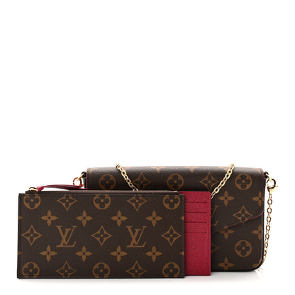 Louis Vuitton Monogram Pochette Felicie Chain Wallet Fuchsia 5 of 21