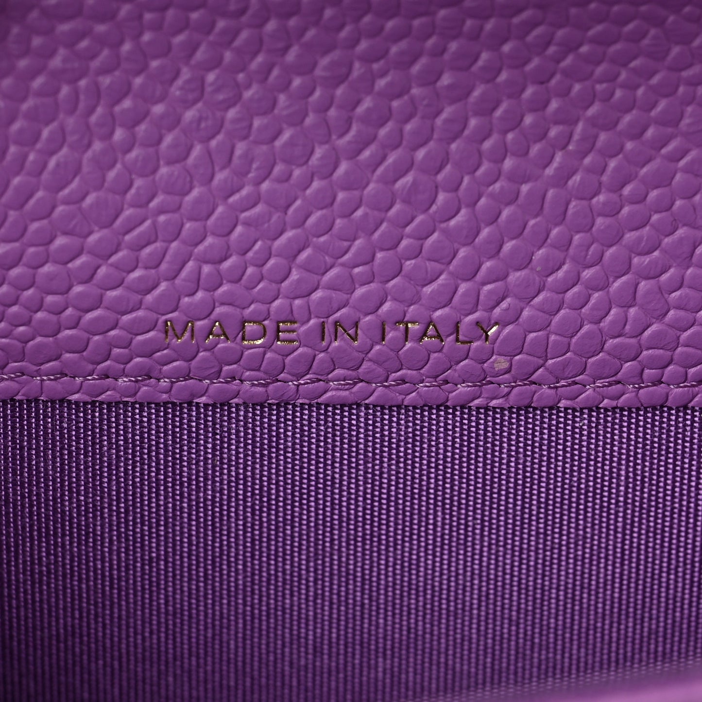Caviar Quilted Boy Flap Card Holder Purple