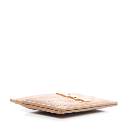 Saint Laurent Grain De Poudre Matelasse Chevron Monogram Credit Card Case Cork 3 of 6