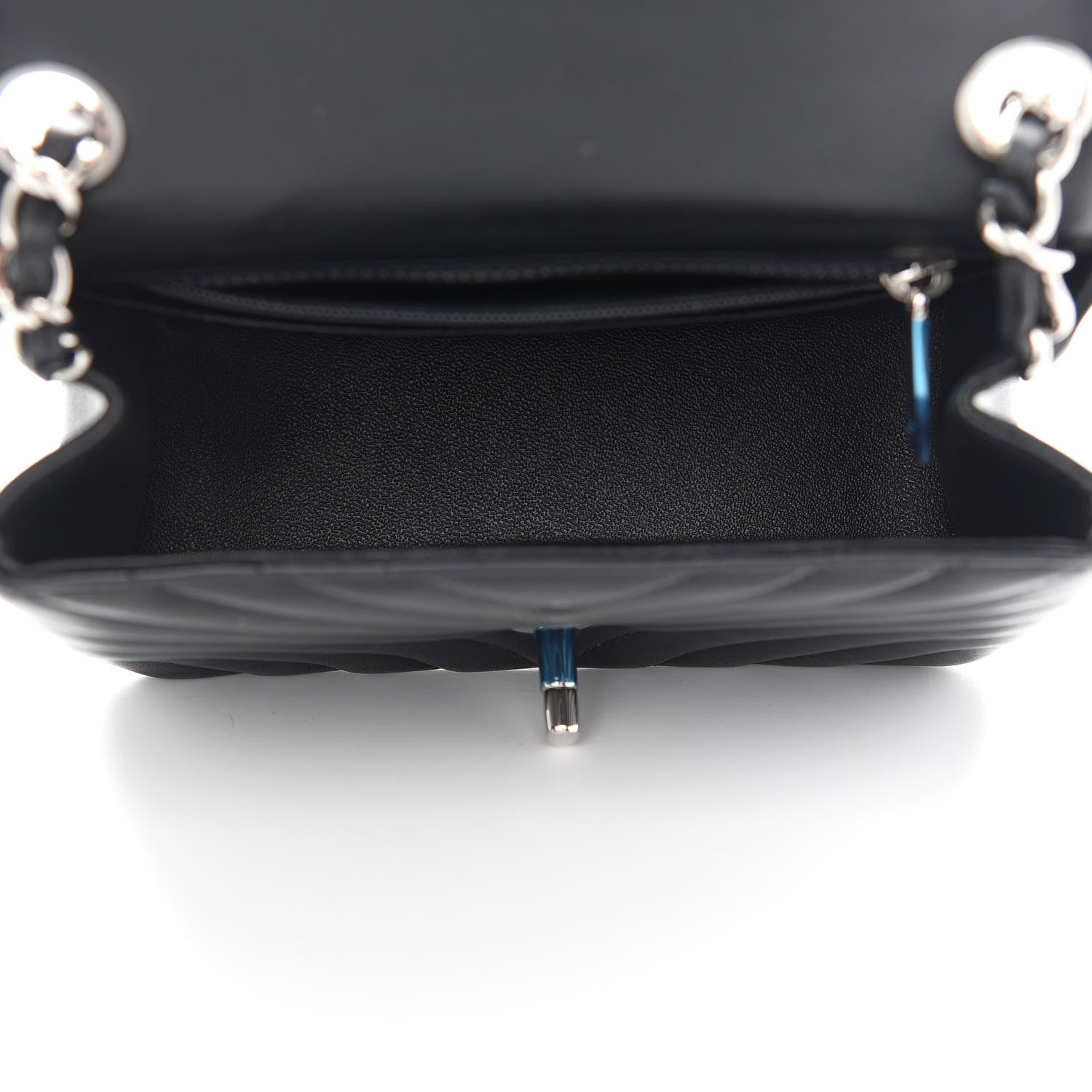 Chanel Lambskin Chevron Quilted Mini Square Flap Black 5 of 9
