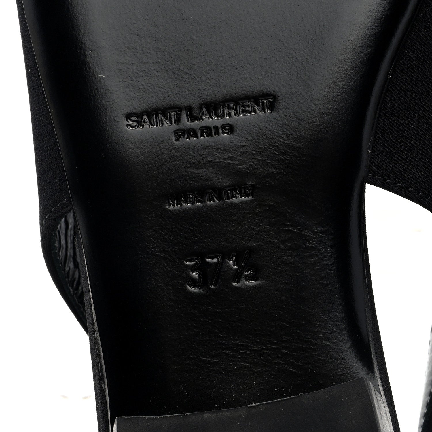Saint Laurent Crepe De Chine Vivi 10 Plate Slingback Flats 37.5 Black 7 of 9
