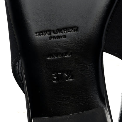 Saint Laurent Crepe De Chine Vivi 10 Plate Slingback Flats 37.5 Black 7 of 9