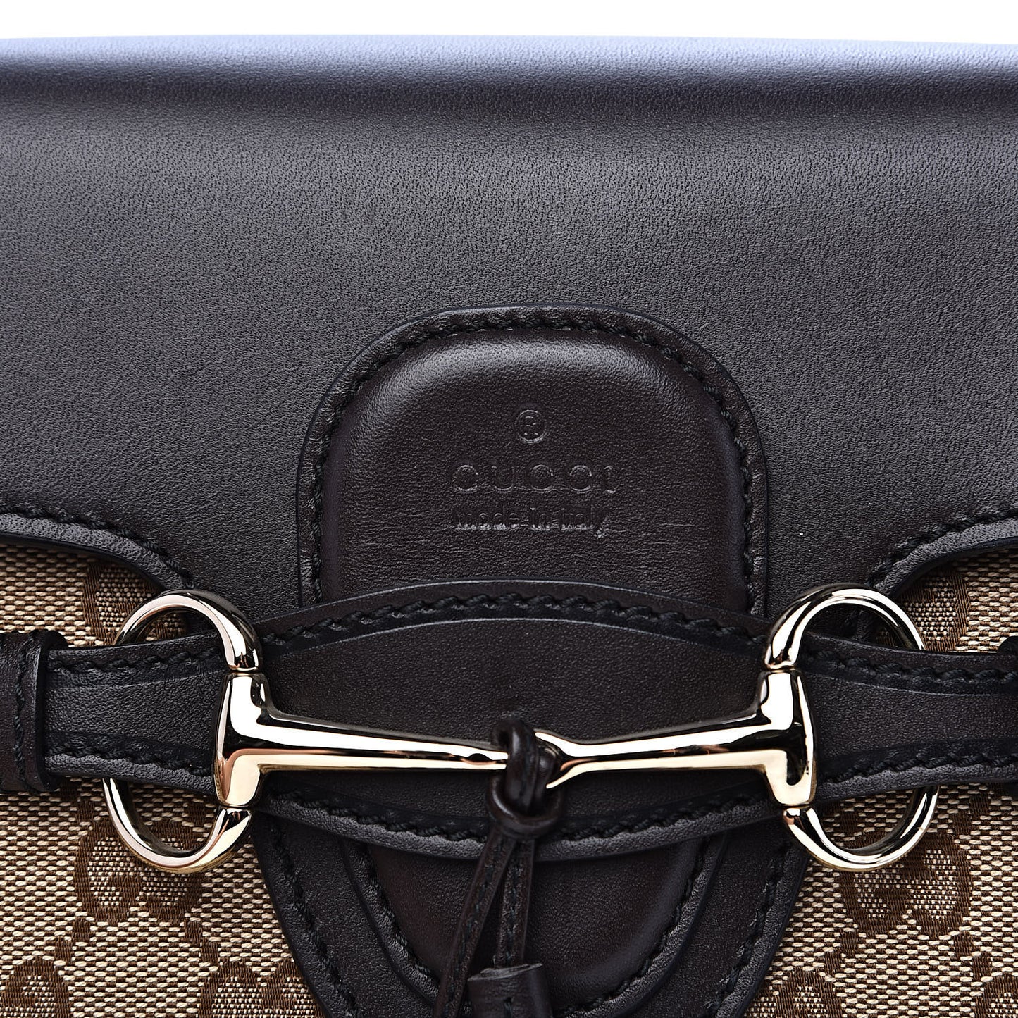 Monogram Margaux Calfskin Medium Emily Chain Shoulder Bag Beige Ebony Cocoa
