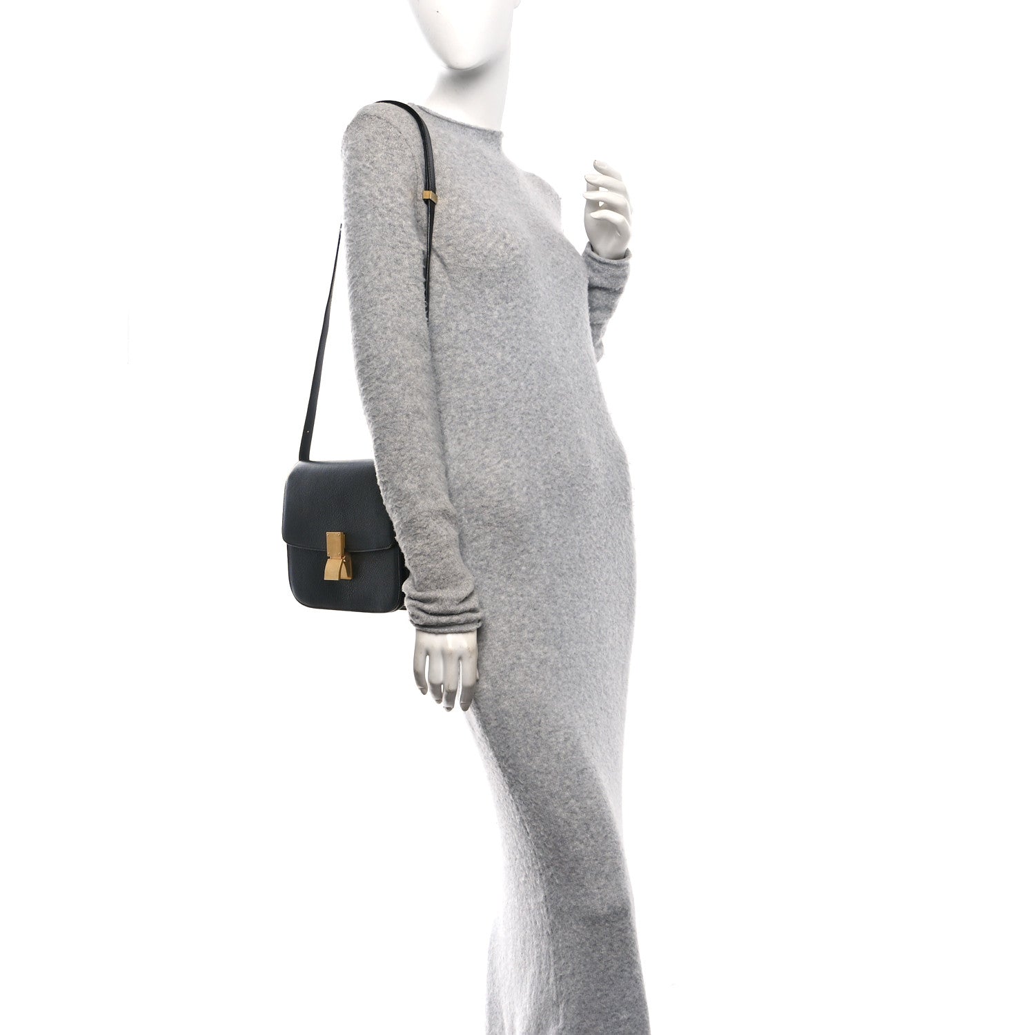 Celine Goatskin Medium Classic Box Flap Bag Black 2 of 10