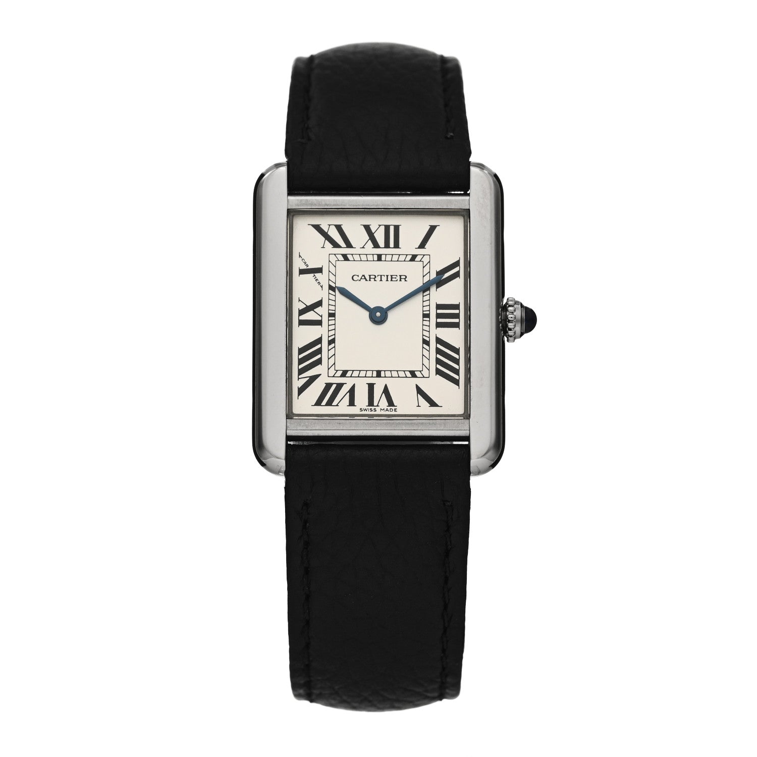 Cartier Stainless Steel Calfskin 24mm Tank Solo Quartz Watch 1 of 4