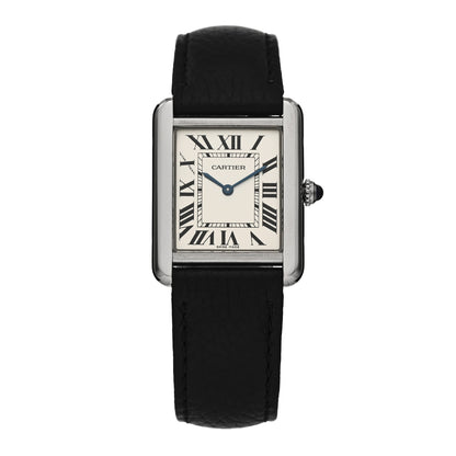 Cartier Stainless Steel Calfskin 24mm Tank Solo Quartz Watch 1 of 4