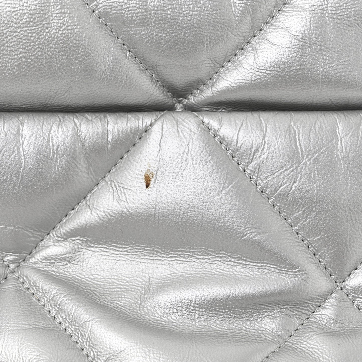 Metallic Goatskin Quilted Maxi Chanel 19 Flap Silver