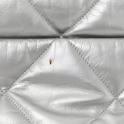 Chanel Metallic Goatskin Quilted Maxi Chanel 19 Flap Silver 11 of 11