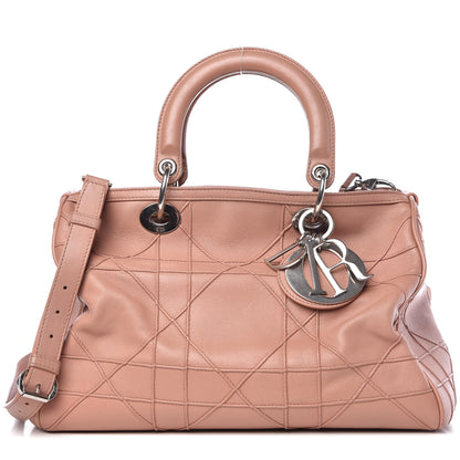 Christian Dior Lambskin Cannage Granville Polochon Bois de Rose 1 of 17