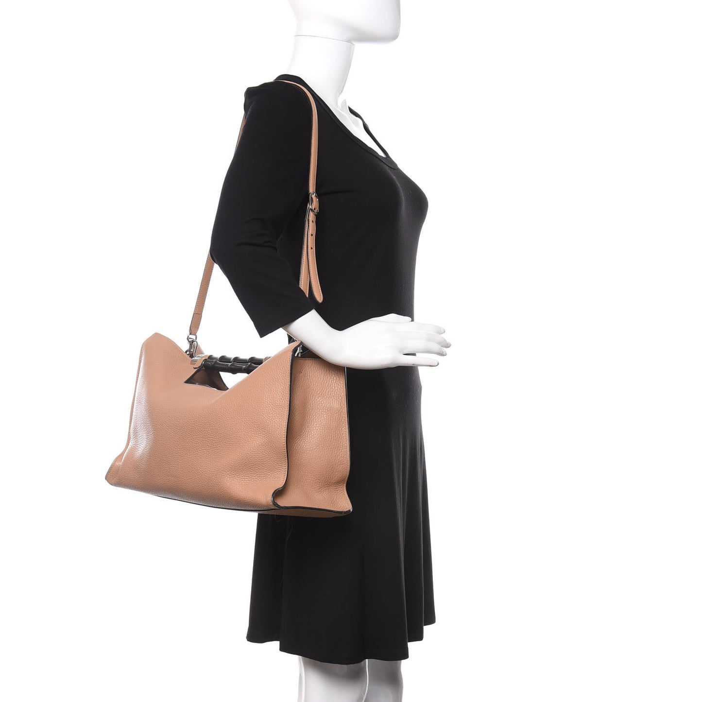 Calfskin Medium Bamboo Daily Shopper Camelia