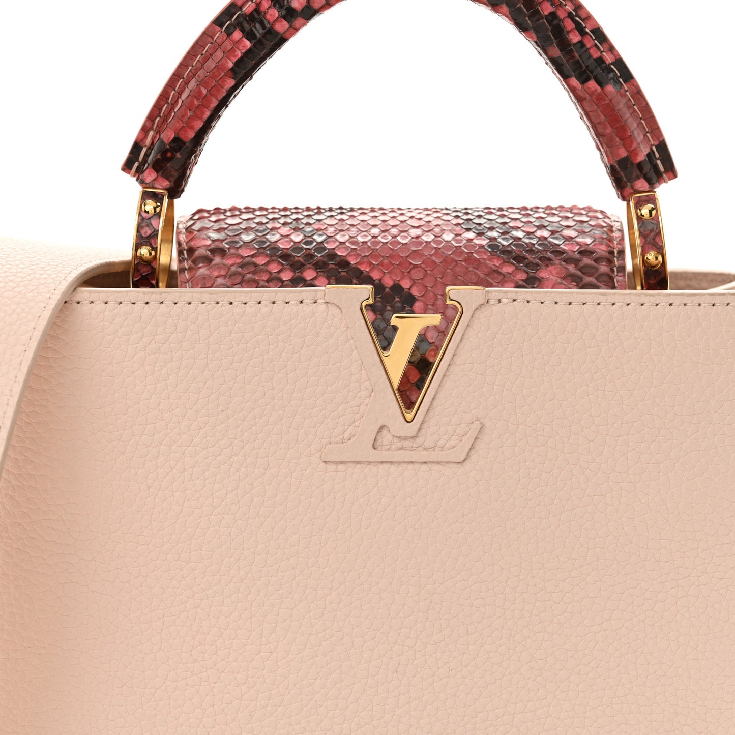 Taurillon Snakeskin Capucines BB Pink