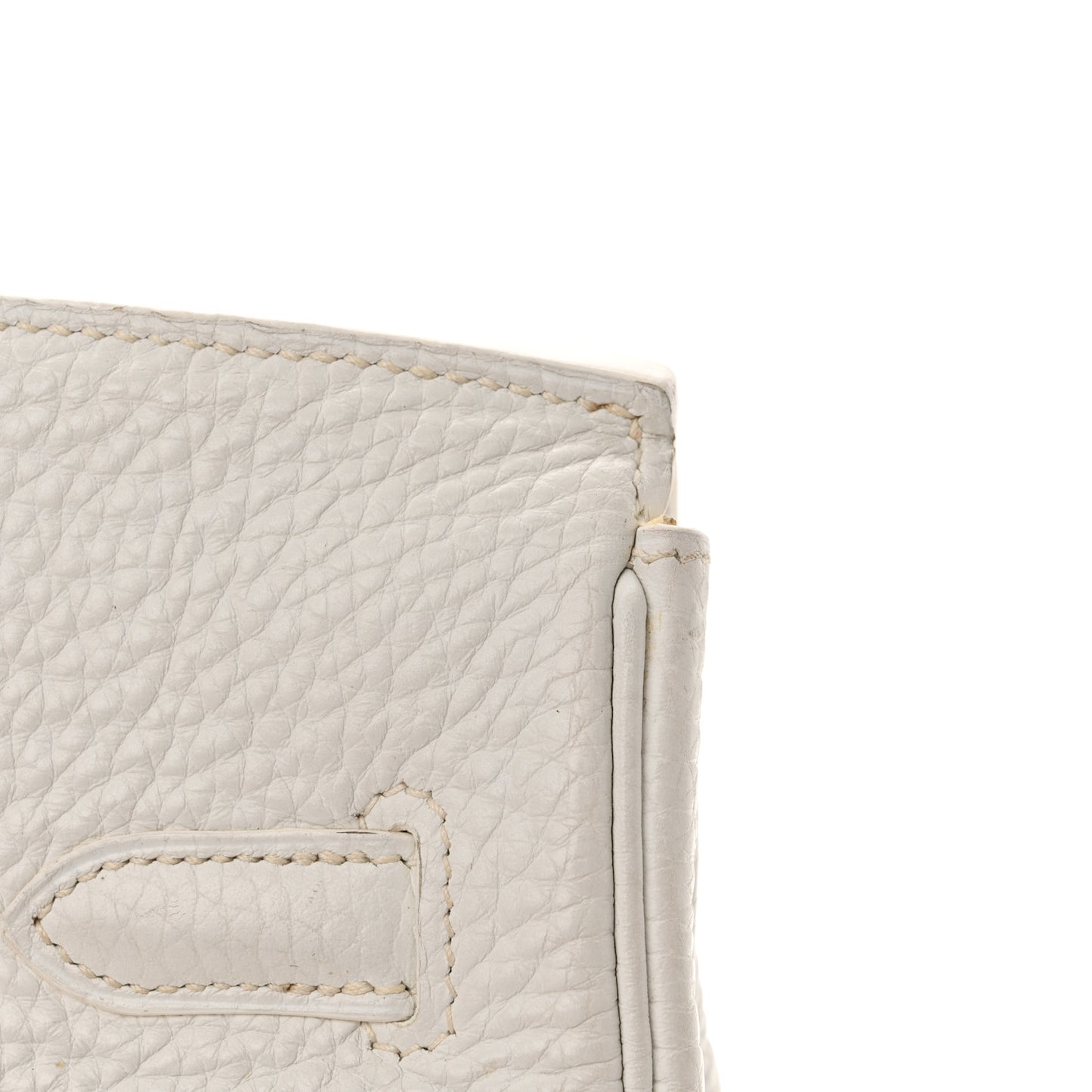 Toile Taurillon Clemence Birkin 35 White