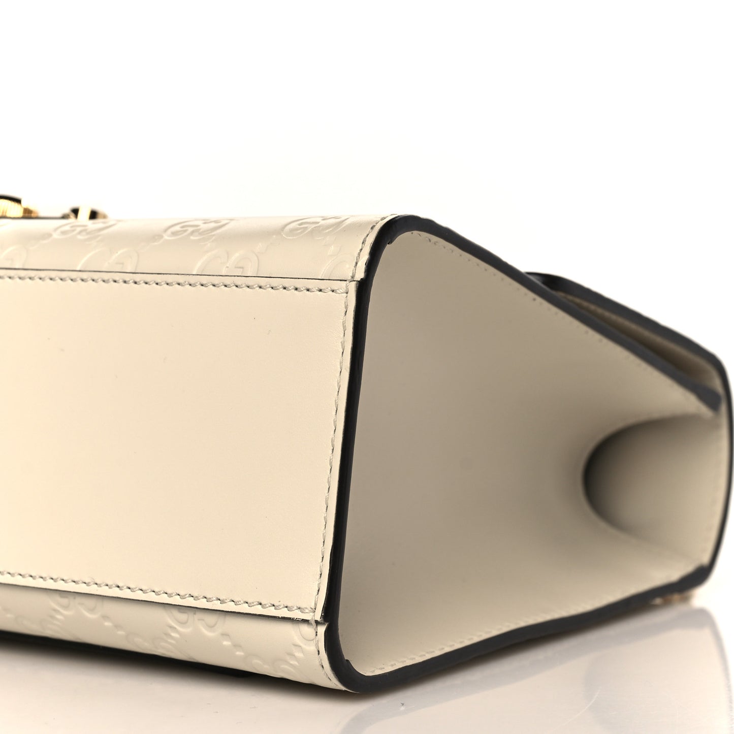 Guccissima Medium Padlock Shoulder Bag Mystic White