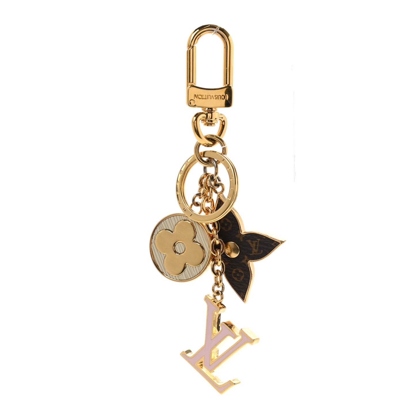 Metal Monogram Epi Spring Street Bag Charm Key Holder Gold