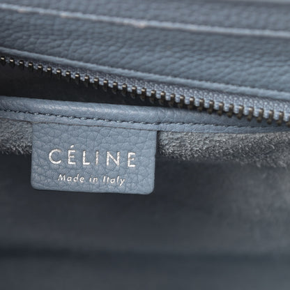 Celine Drummed Calfskin Nano Luggage Blue 6 of 16