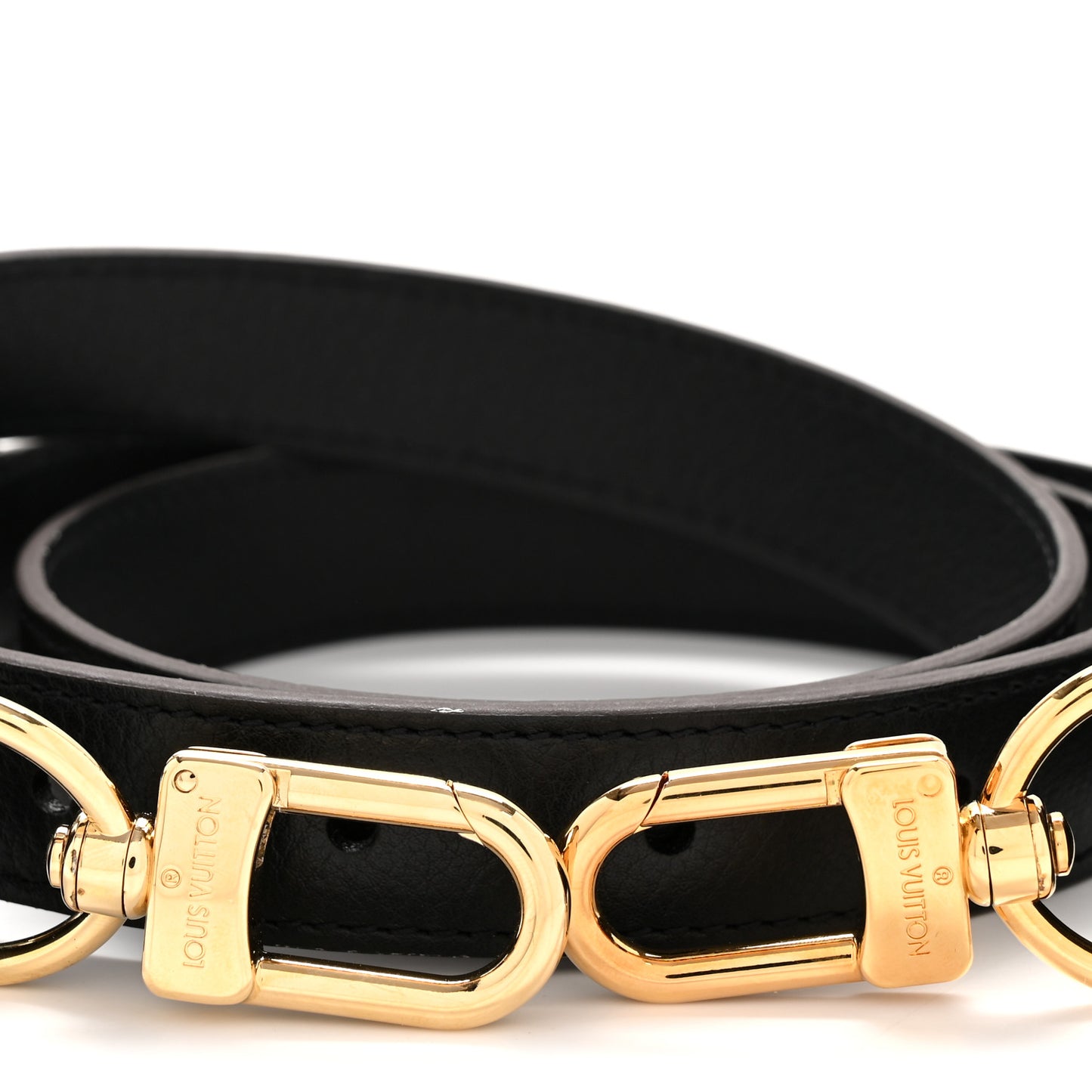 Grained Calfskin Adjustable Shoulder Strap Black