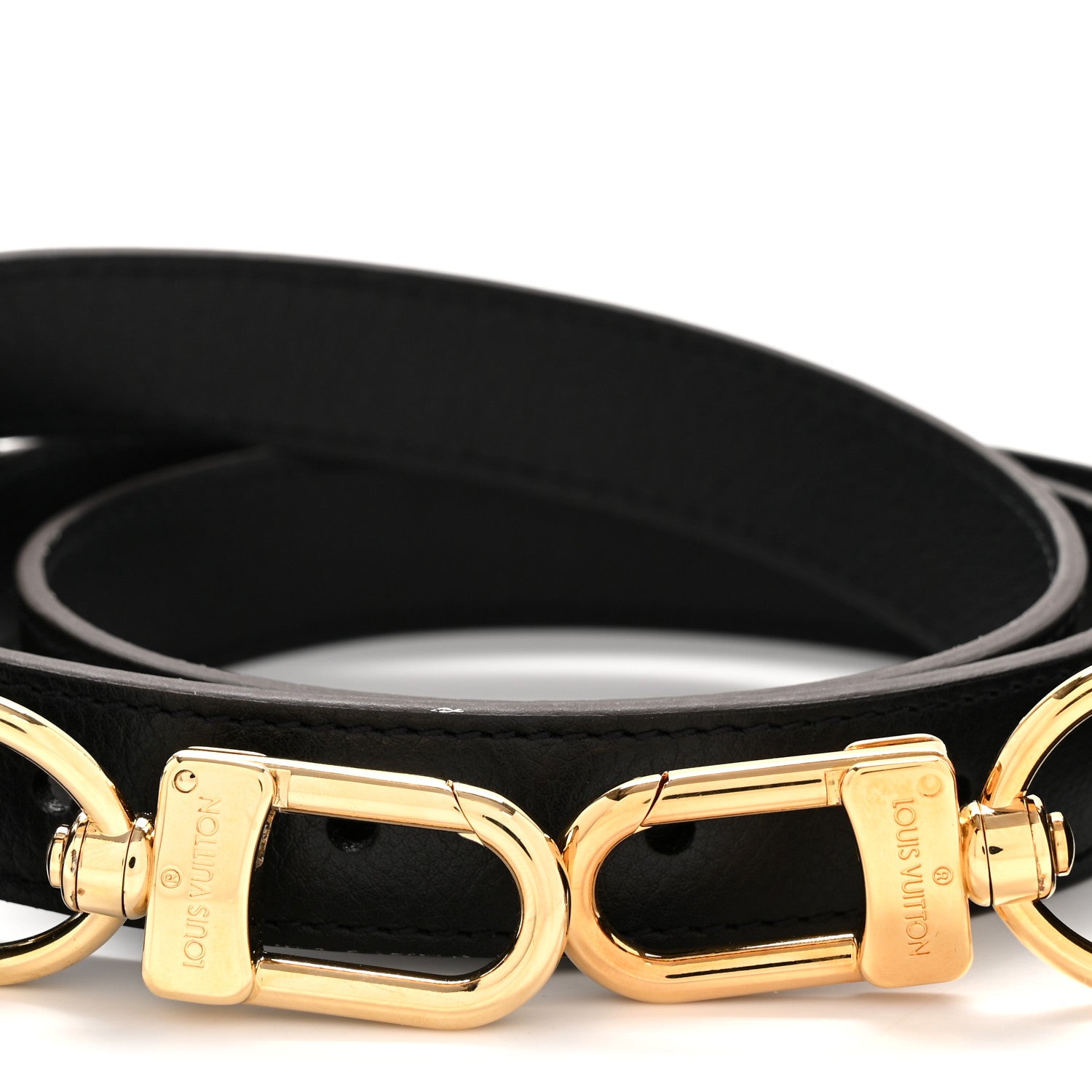 Louis Vuitton Grained Calfskin Adjustable Shoulder Strap Black 3 of 7