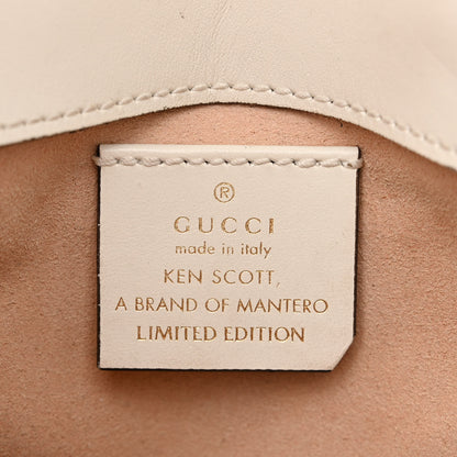 Gucci X KEN SCOTT Calfskin Matelasse Floral Print Super Mini GG Marmont Shoulder Bag Ivory Pink 6 of 15