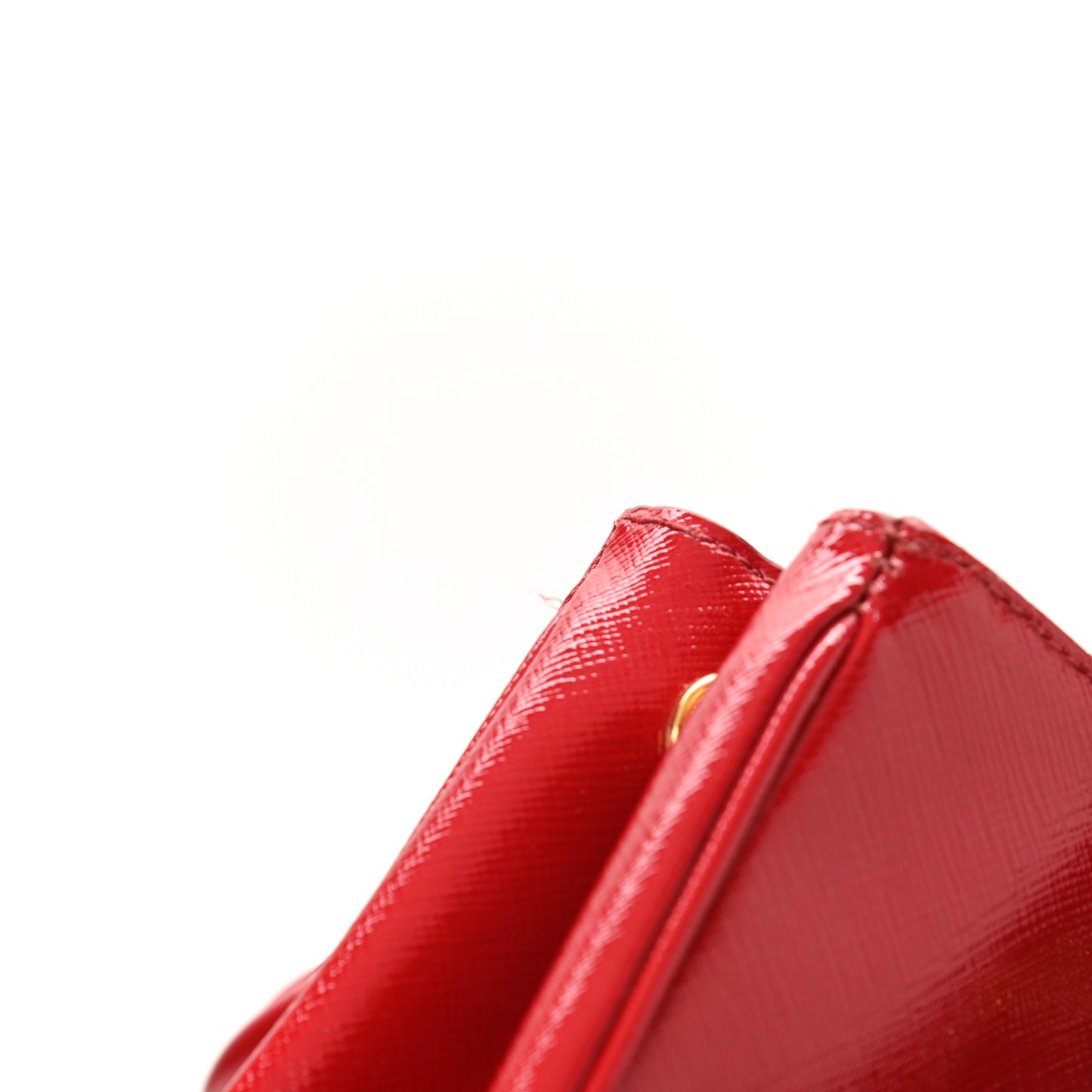 Saffiano Vernice Mini Galleria Double Zip Tote Rosso